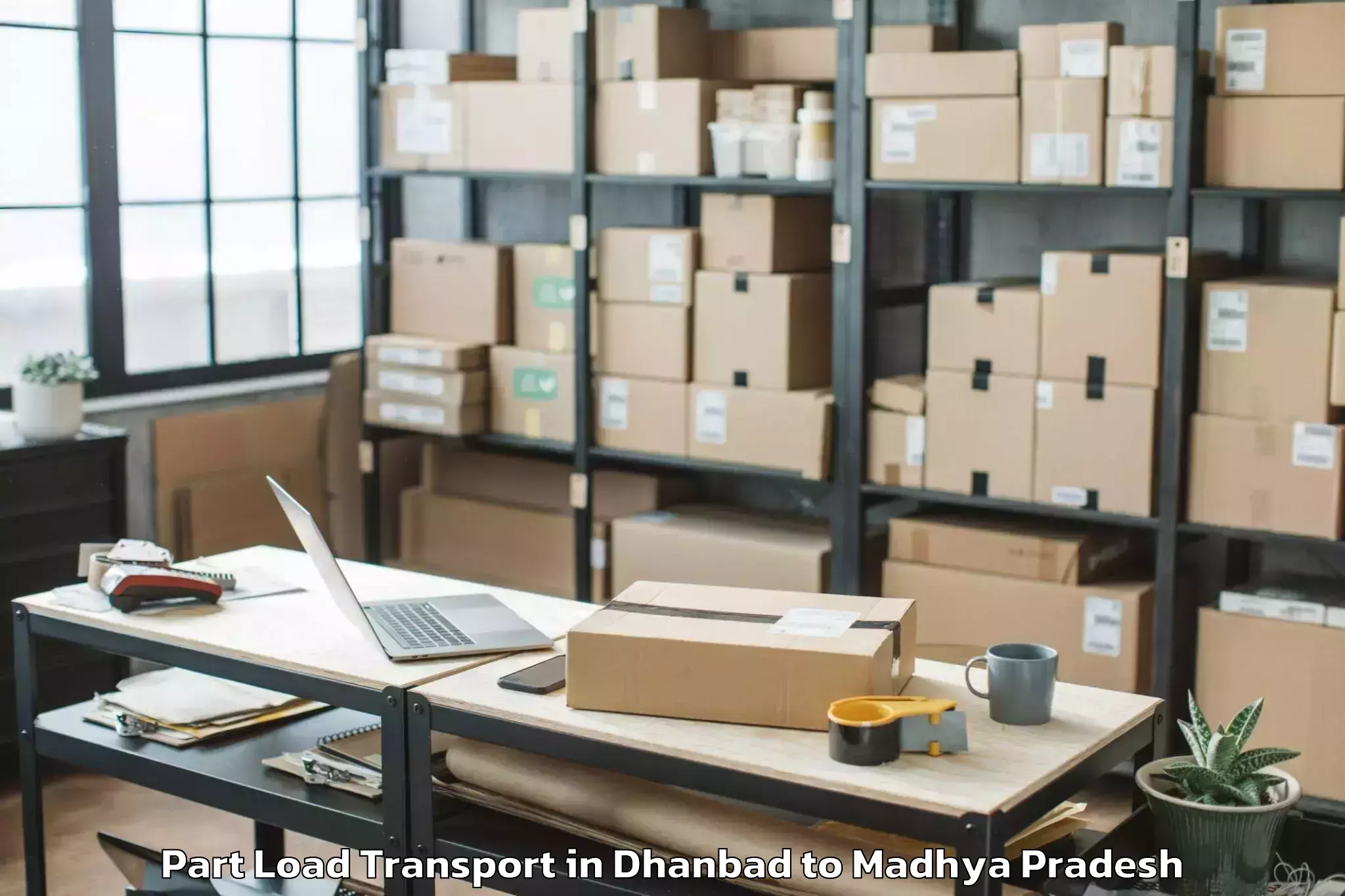 Professional Dhanbad to Indore Part Load Transport